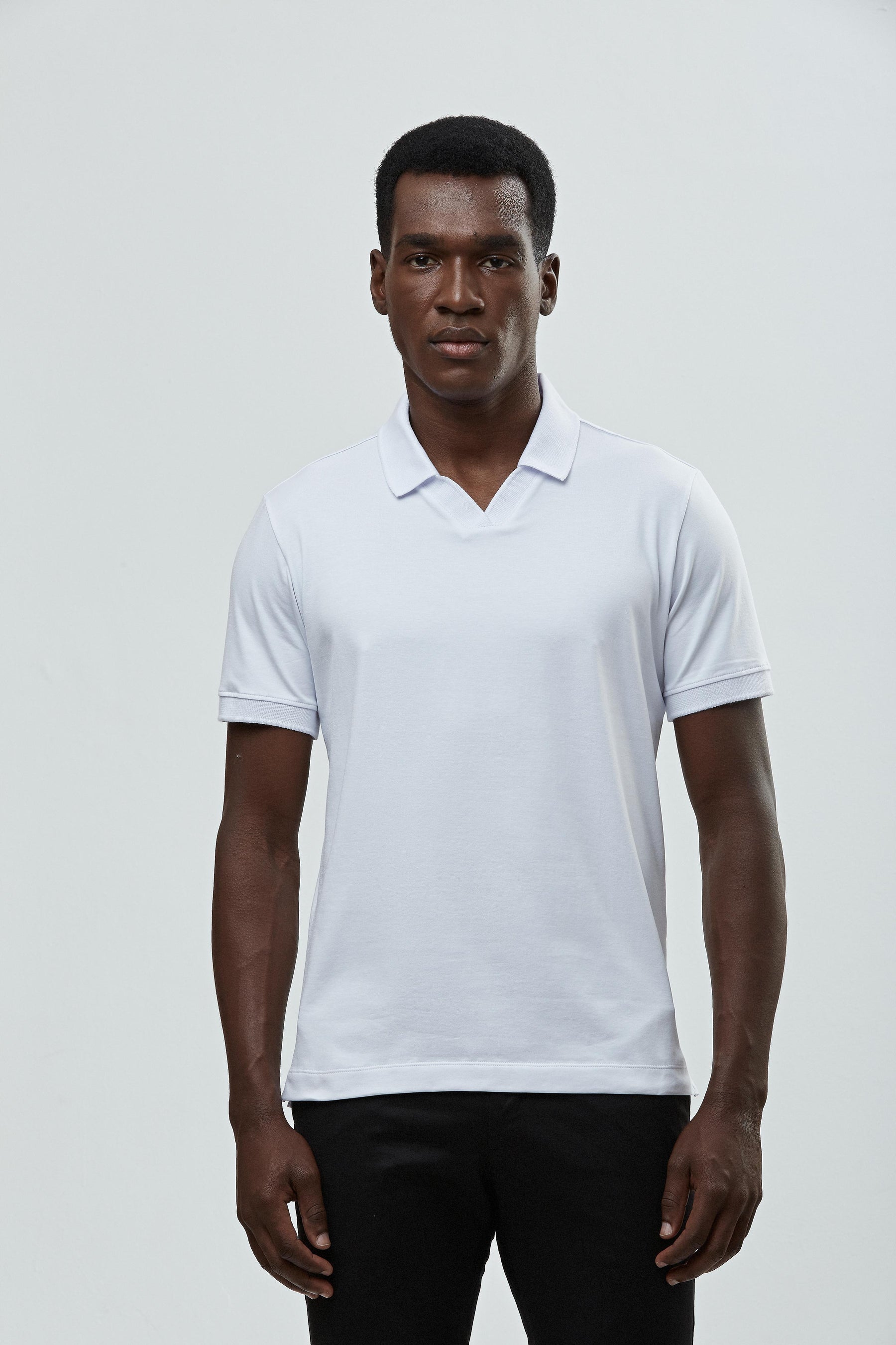 Camisa Polo V Neck - Algodão Pima