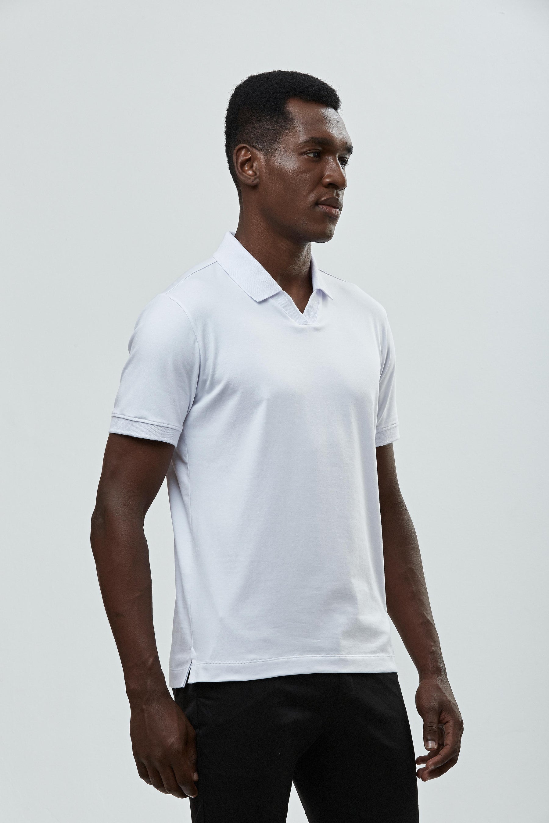 Camisa Polo V Neck - Algodão Pima