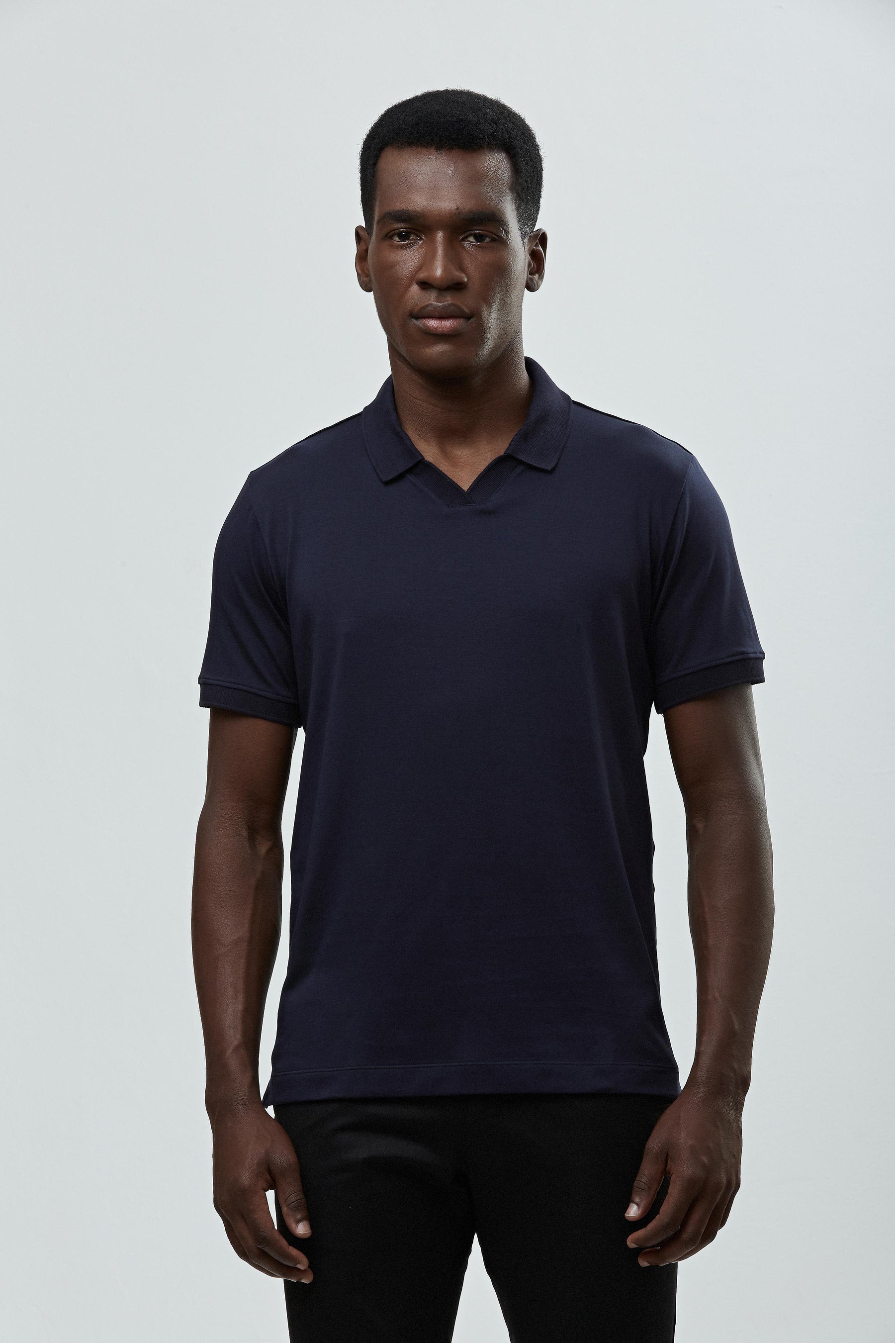 Camisa Polo V Neck - Algodão Pima