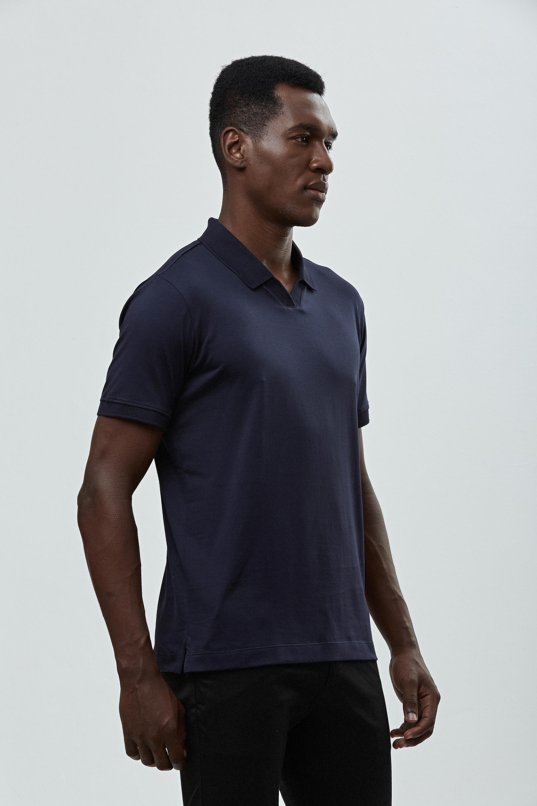 Camisa Polo V Neck - Algodão Pima