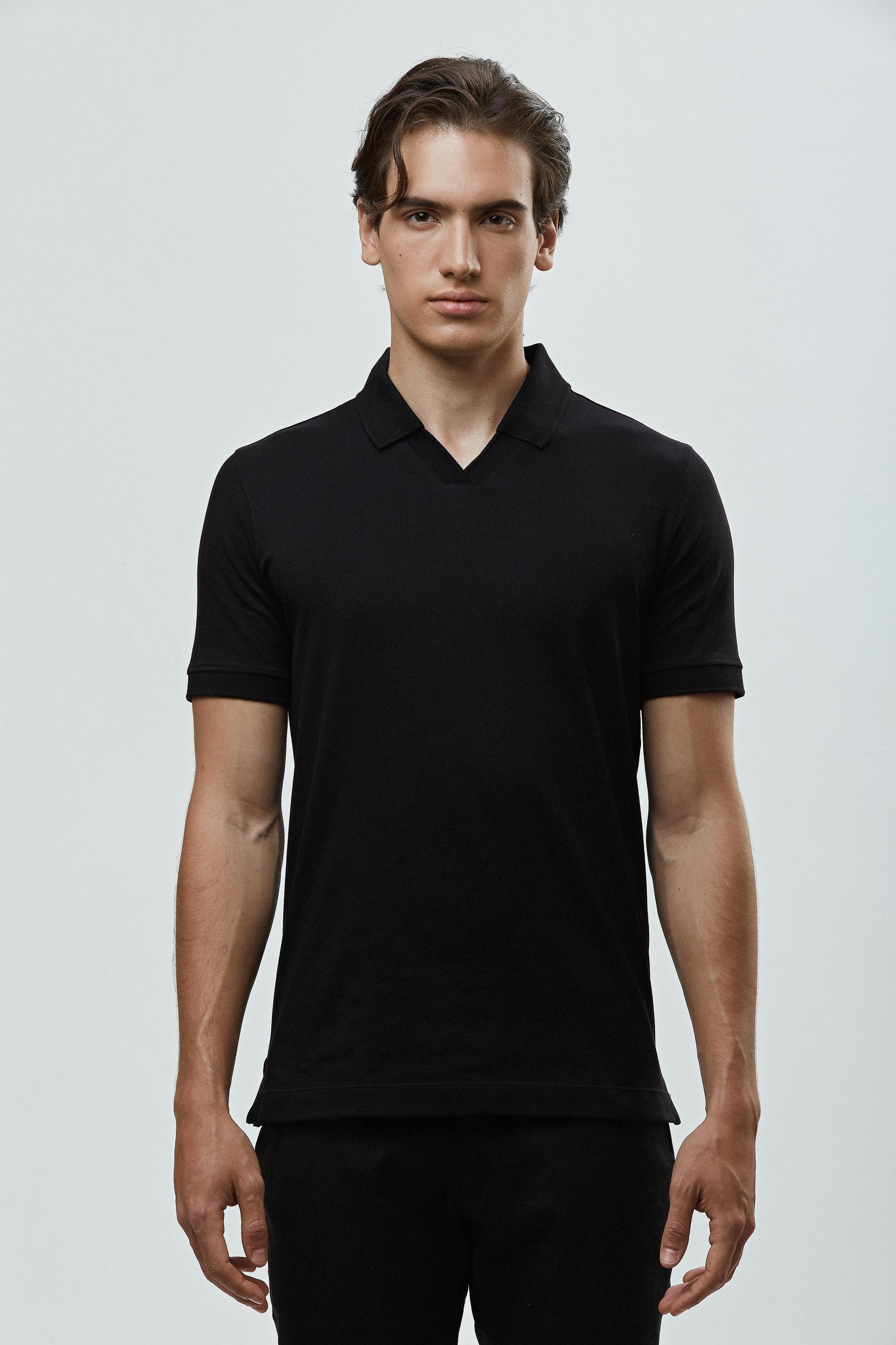 Camisa Polo V Neck - Algodão Pima