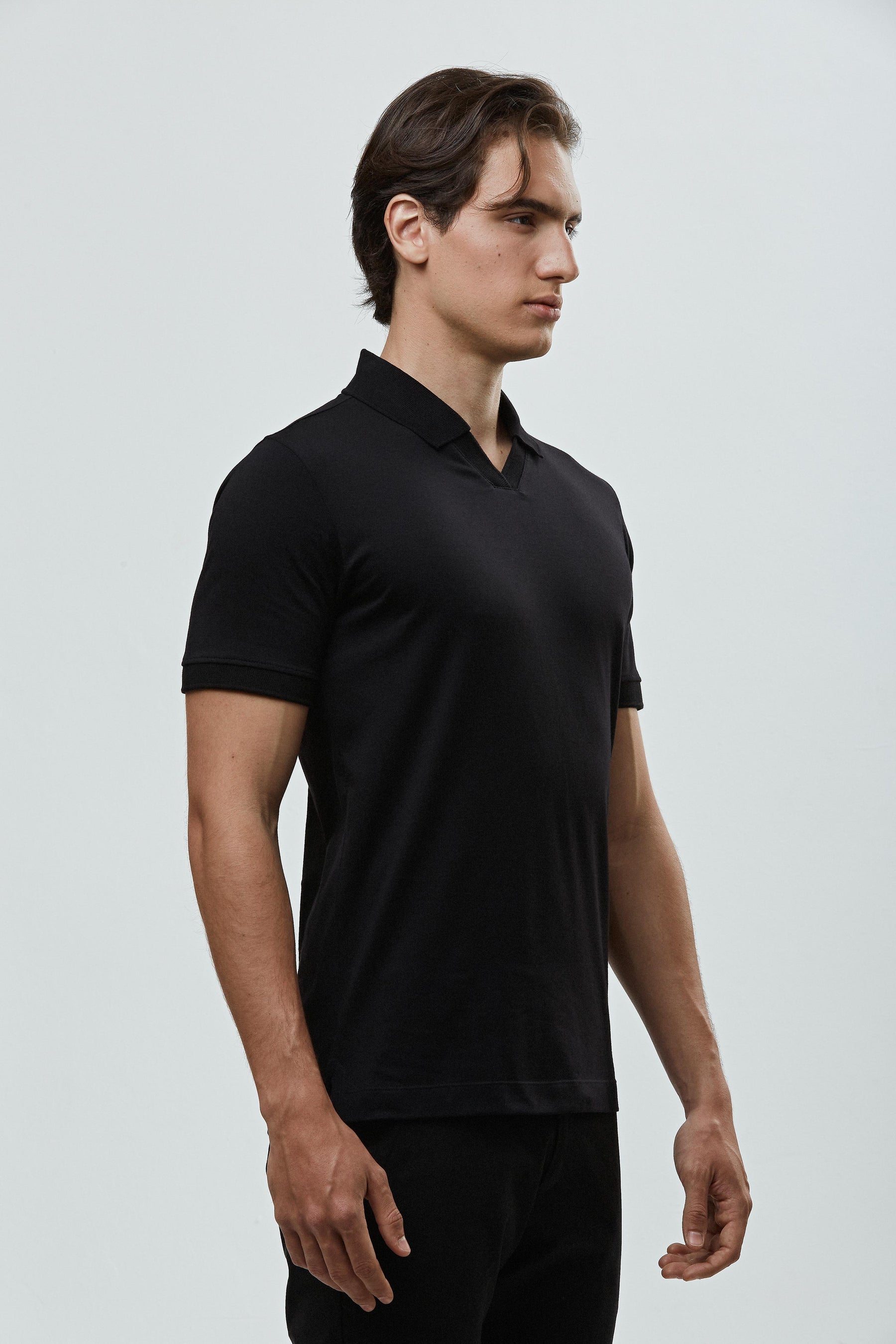 Camisa Polo V Neck - Algodão Pima