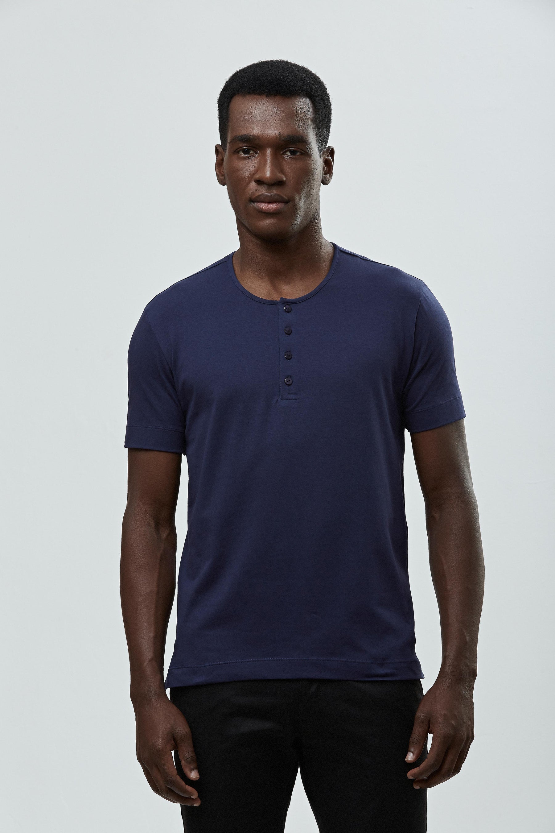 Camisa Henley 'logo' - Algodão Egípcio